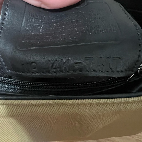 Coach Tan + Black Small Arm Purse Handbag Vintage Desinger Canvas + Leather 7417 - Picture 8 of 13